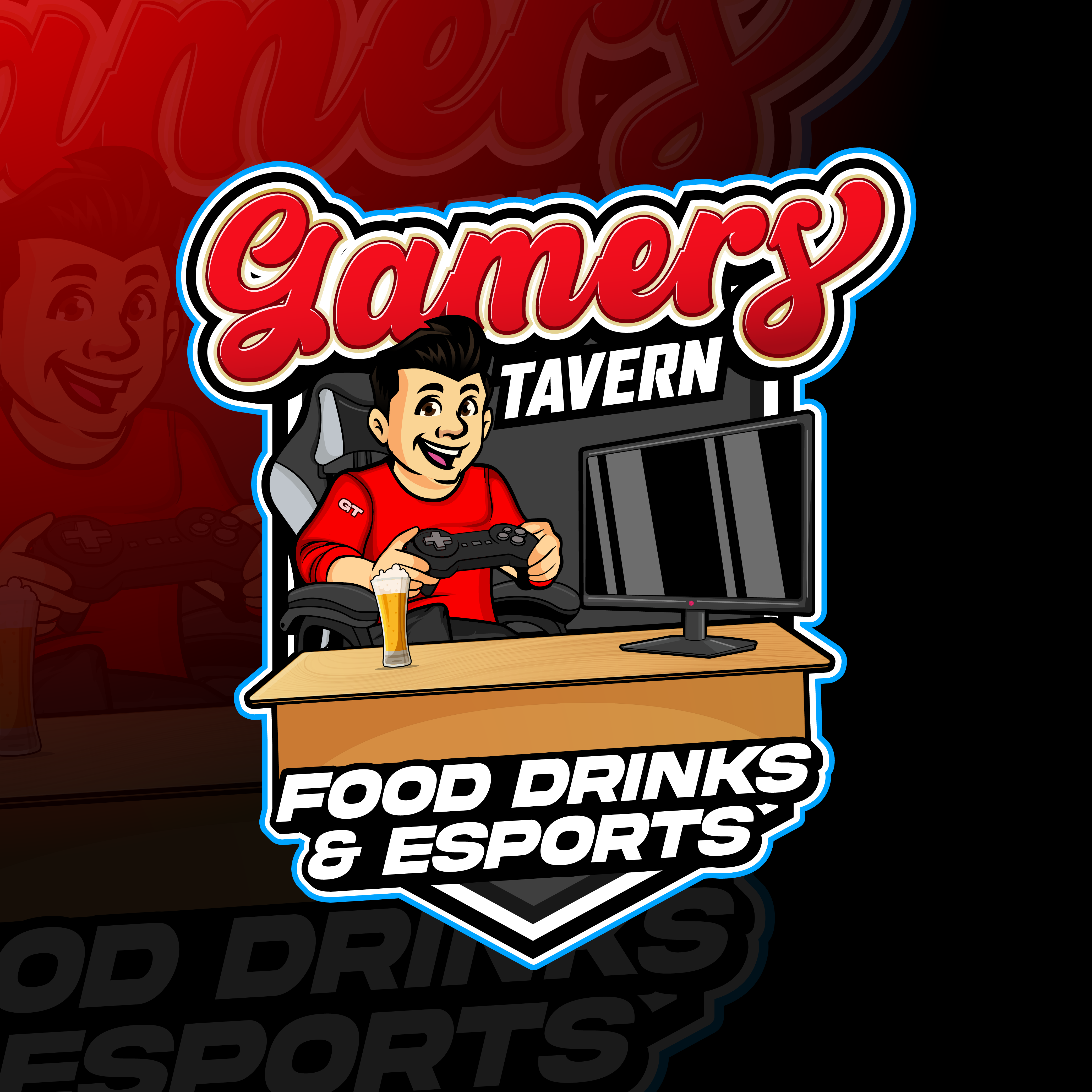 Gamers Tavern with background Logo